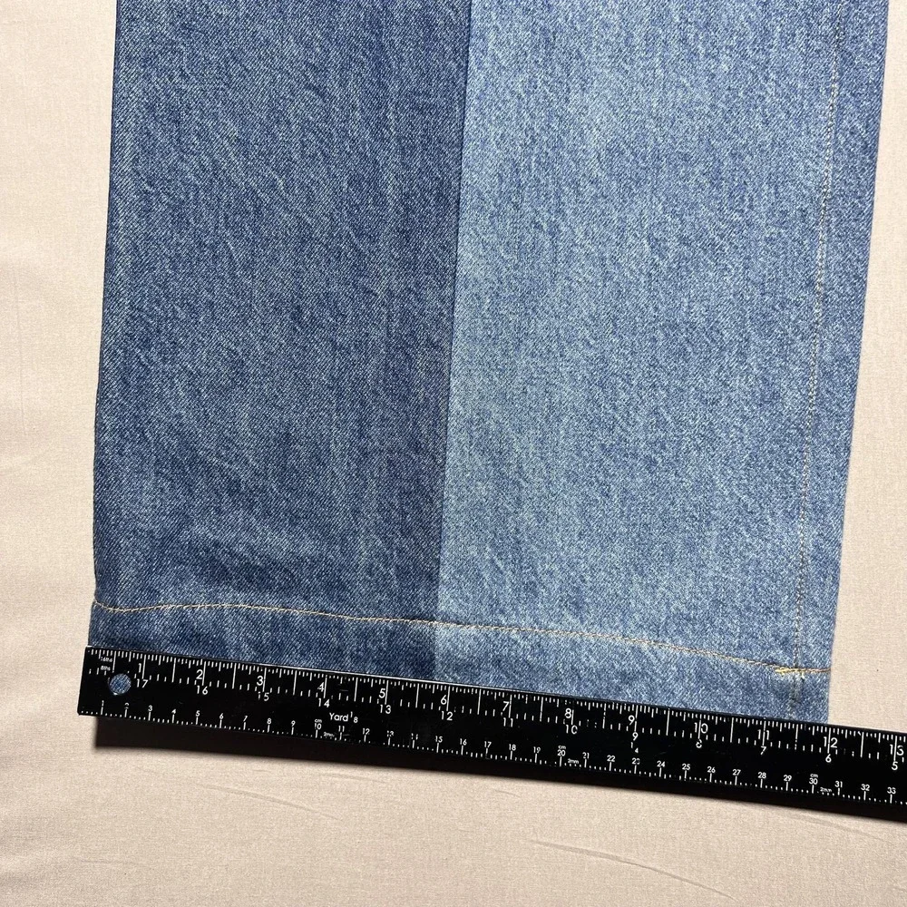 NWT Frame Atelier Pixie Pieced Patchwork Wide Leg Denim Jeans 34 High Rise 37x31